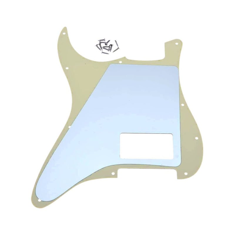 KAISH 11 Hole ST/Strat Style One Humbucker Guitar Pickguard Scratch Plate for Delonge Stratocaster/Strat Aged White 3 Ply - Image 3